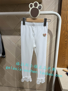 女童花边休闲打底裤 PawinPaw童装 专柜正品 24年春新款 TME2322K