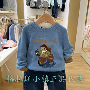 TeenieWeenie童装专柜正品25年冬款男童圆领卡通毛衣TKKW254V01B