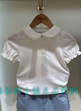 Elandkids衣恋童装专柜正品26夏款女童云柔棉翻领T恤EKHAG2322A