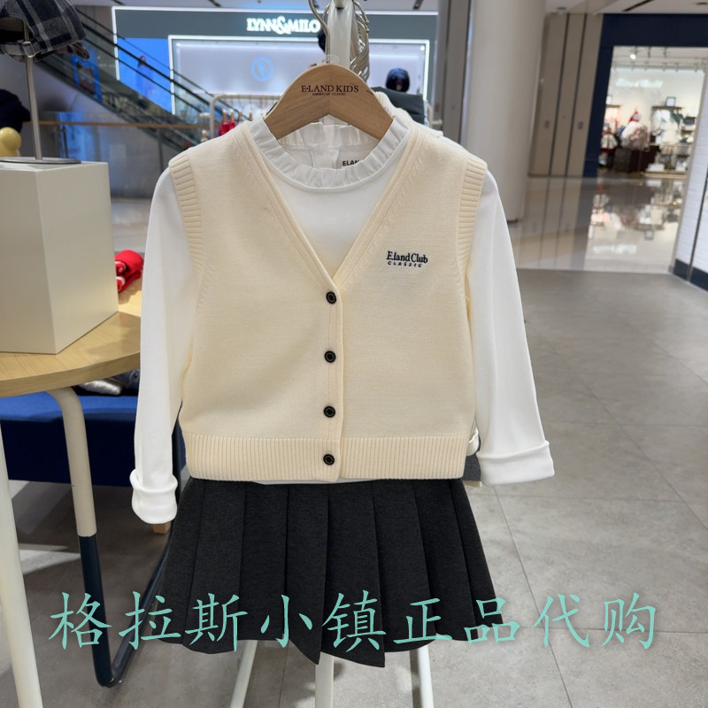 衣恋童装正品春女童学院针织马甲