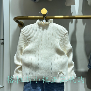 chocolat巧克力童装正品25年冬新款女宝甜美娃娃领毛衣CIKAF4T41K