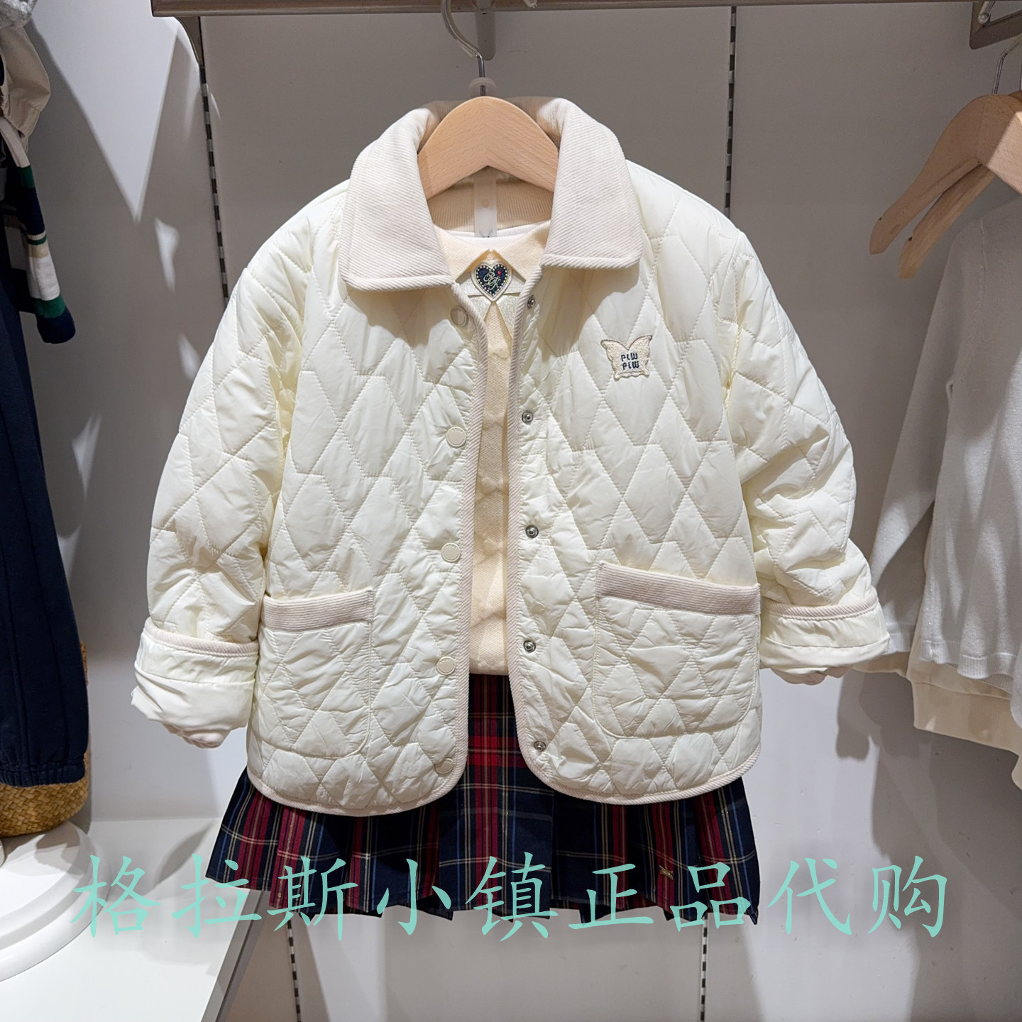 Polowalk童装冬女童翻领棉服外套