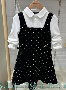 特惠Elandkids童装专柜正品24年冬款女童假两件连衣裙EKOME4921O