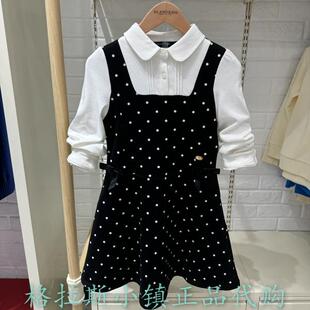 特惠Elandkids童装专柜正品24年冬款女童假两件连衣裙EKOME4921O