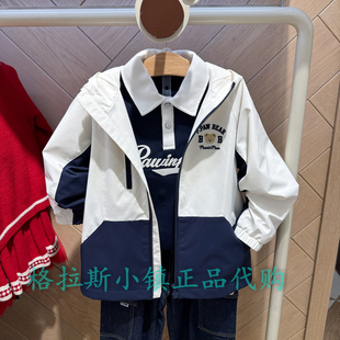 26年春款 男童连帽防泼水休闲外套PCJAG1231K 专柜正品 PawinPaw童装