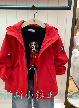 hazzys哈吉斯童装国内代购25春秋男童薄绒休闲外套HZTQBD02CC017