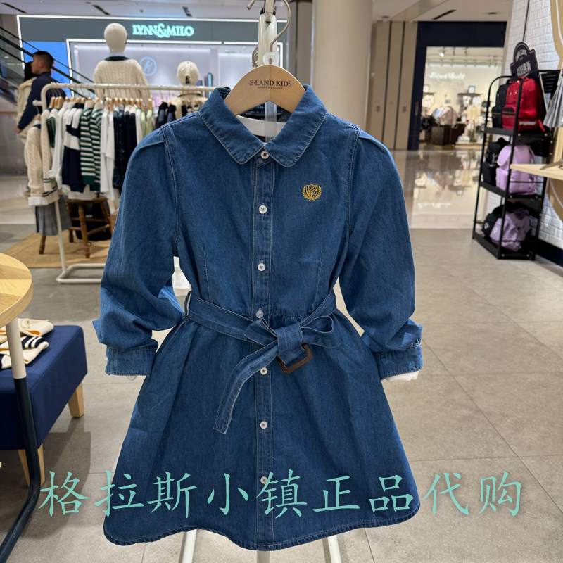 衣恋童装正品春款女童牛仔连衣裙