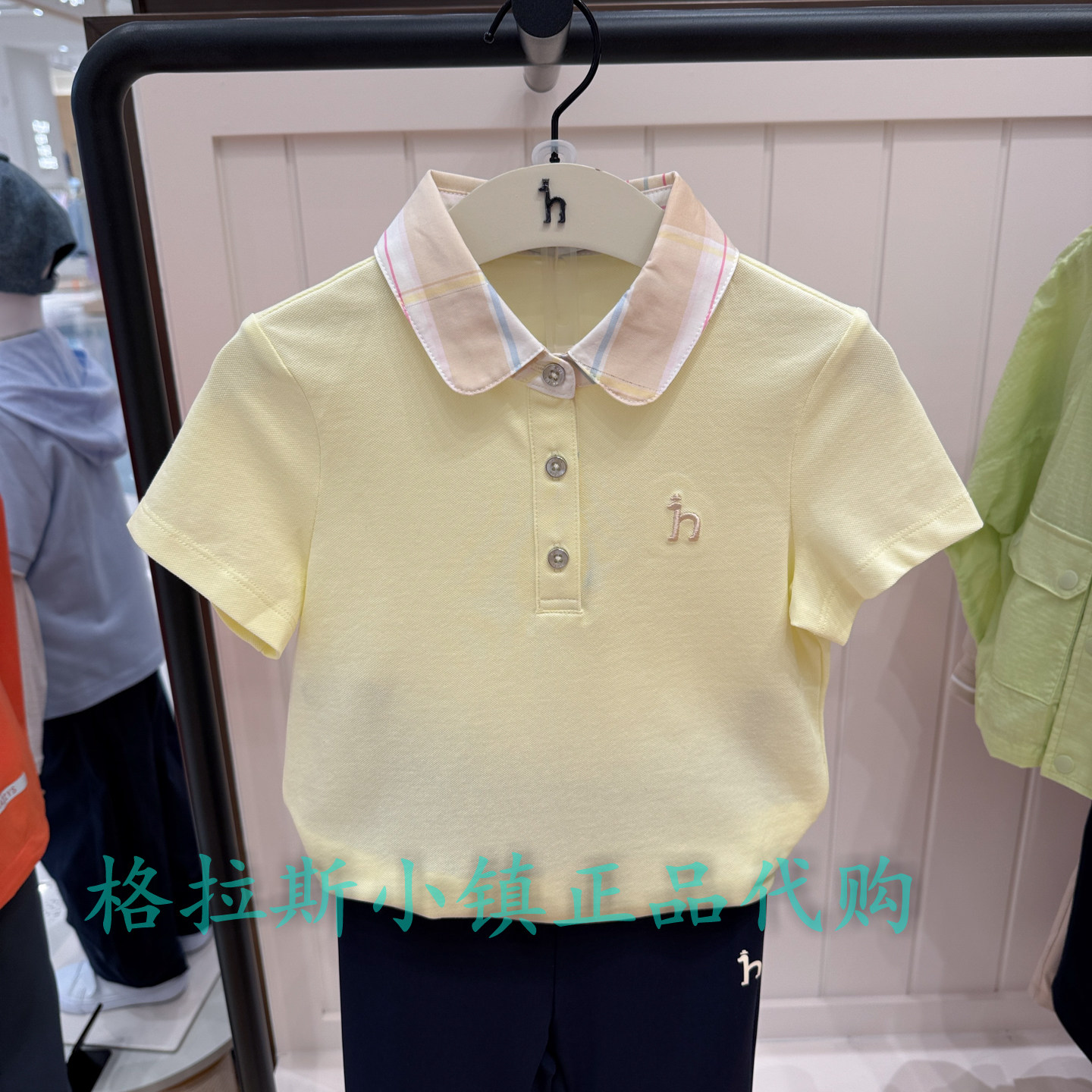 hazzys哈吉斯童装夏女童翻领T恤