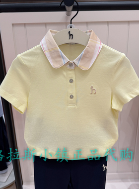 hazzys哈吉斯童装国内代购26夏款女童翻领短袖T恤HZUXGD01CP815