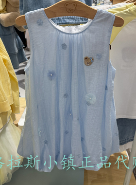PawinPaw童装专柜正品26年夏款女童立体花朵无袖连衣裙PCOWG6621E
