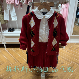 Elandkids童装专柜正品25秋女童学院针织半裙套装EKSKF8921K