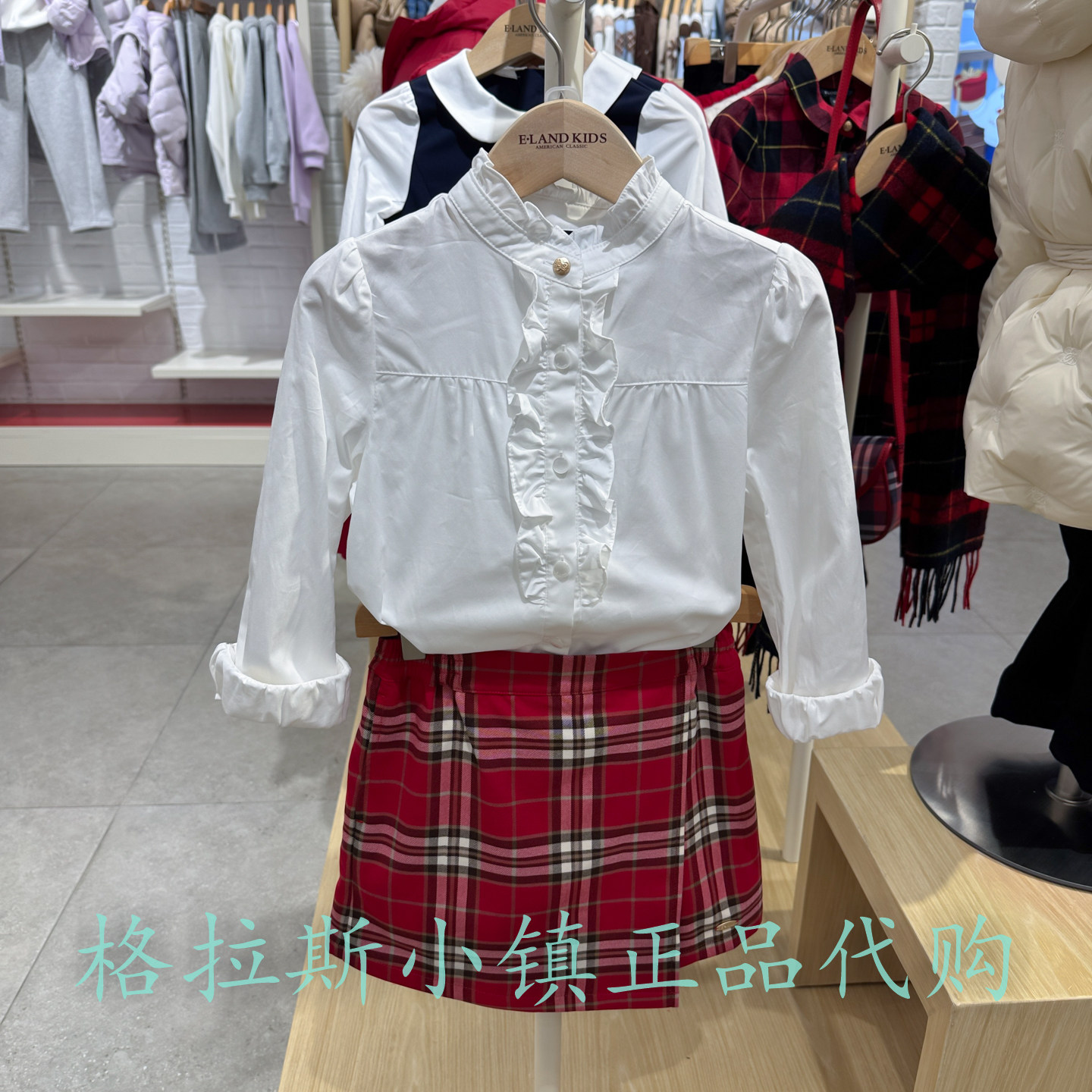 衣恋童装正品春女童花边立领衬衫