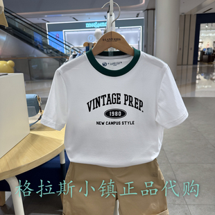 Elandkids衣恋童装专柜正品25年夏新款男童圆领短袖T恤EKRAF3704A