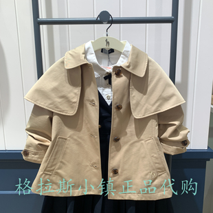 hazzys哈吉斯童装国内代购特惠冬款女童休闲风衣HTF11CT52MBG