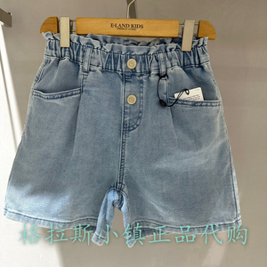 Elandkids衣恋童装专柜正品24年夏新款女童水洗牛仔短裤TJE2425L