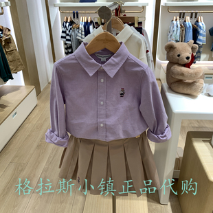 TeenieWeenie童装专柜正品25年秋女童学院风纯棉衬衫TKYW253851B