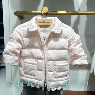 鹅绒chocolat巧克力童装正品25年冬款女宝娃娃领羽绒服CIJDF4T44K