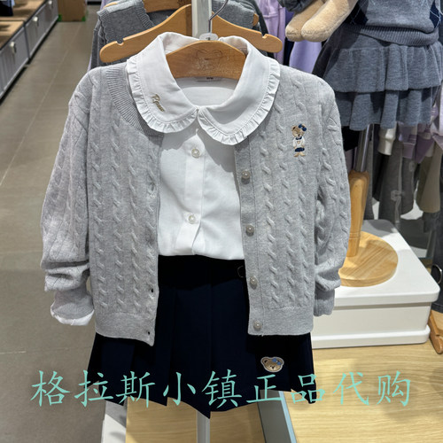 100%绵羊毛PawinPaw童装秋女开衫