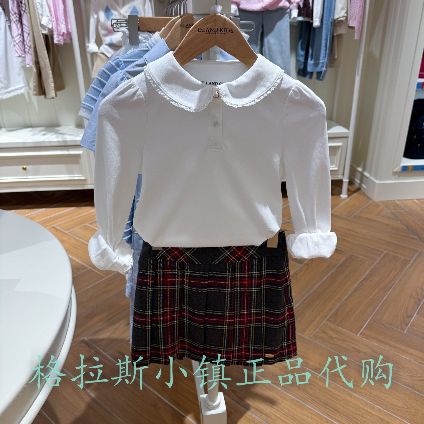 衣恋童装秋新款女童翻领长袖T恤