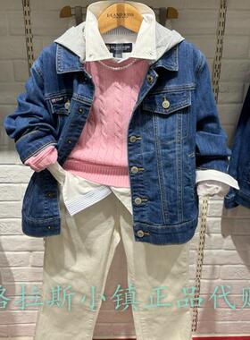 Elandkids衣恋童装专柜正品24秋女童翻领牛仔夹克外套EKJEE3801A