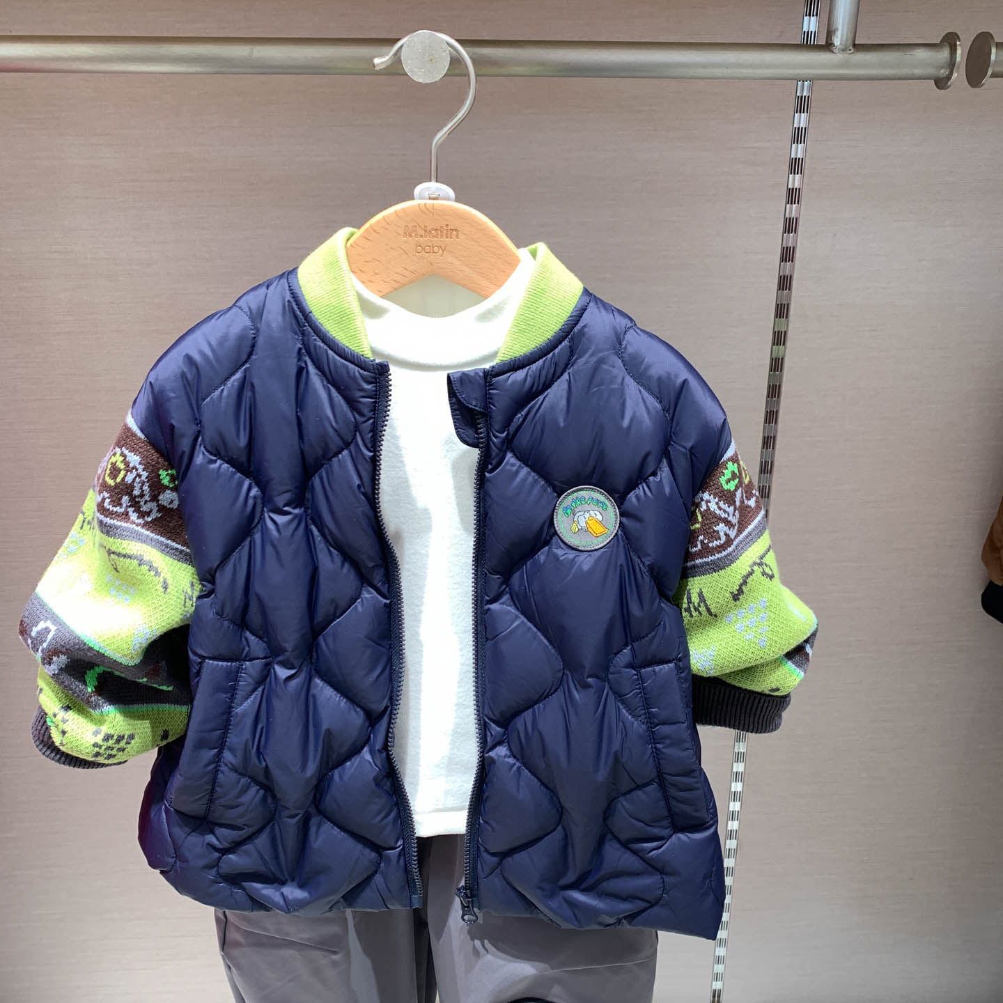 M.Latin男童拼接夹克休闲羽绒服