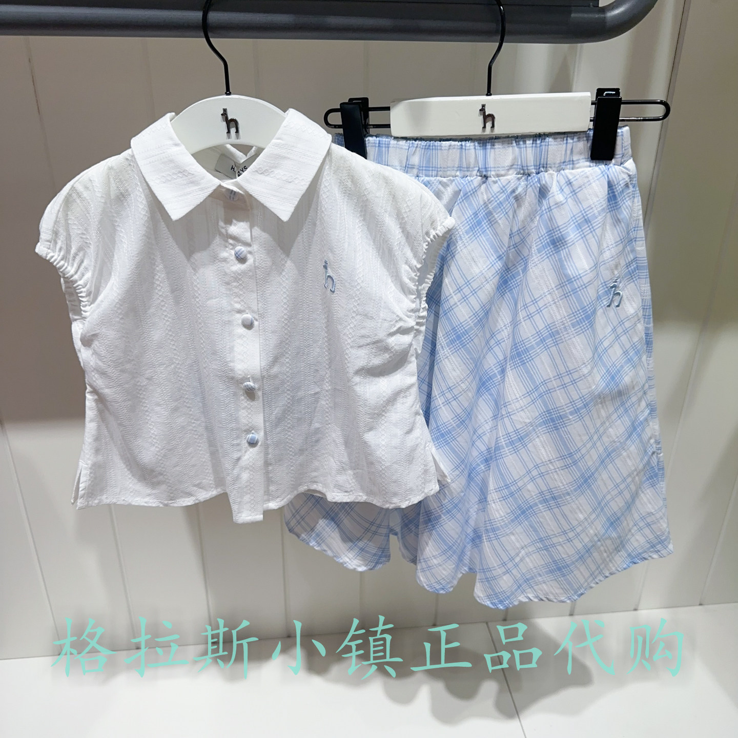 哈吉斯童装夏款女童学院风套装裙