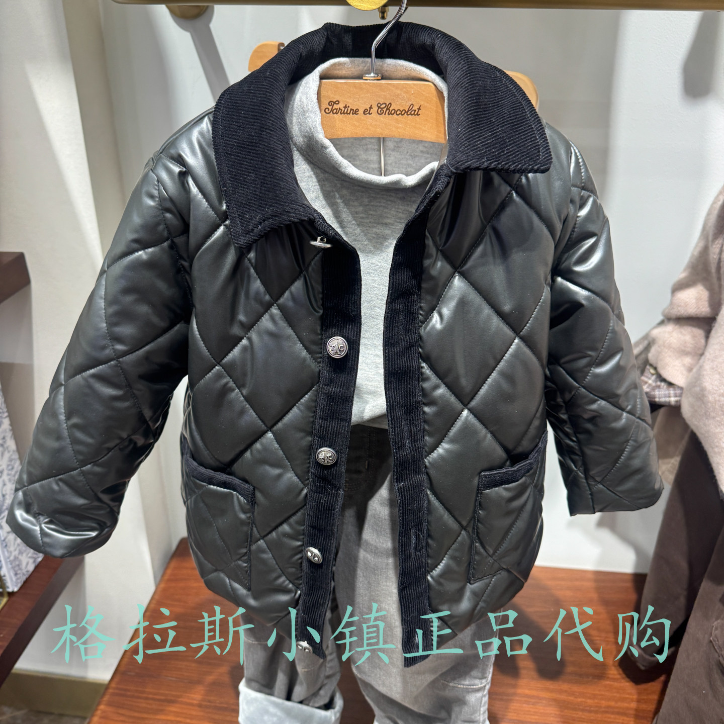 巧克力童装冬款男宝翻领棉服外套