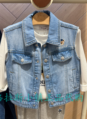 PawinPaw童装专柜正品26年夏款男童休闲牛仔马甲外套PCVJG2311M