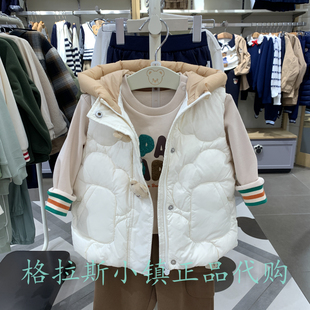 PawinPaw婴童专柜正品25年冬款男宝可爱连帽羽绒马甲PCVWF4T92M