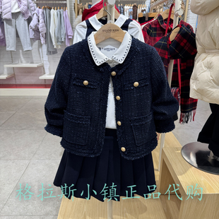 新年款Elandkids衣恋童装专柜正品26春女童香风羊毛外套JKG1121A