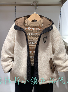 Polo walk KIDS童装专柜正品25冬款男童毛绒棉服外套CP6W531H0031