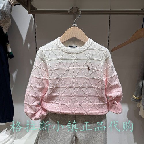 Polowalk童装冬女童甜美圆领毛衣