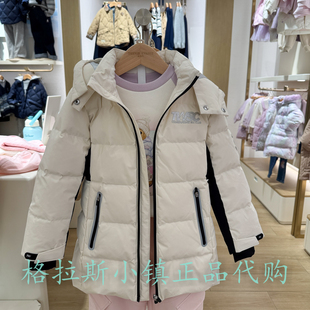 90鸭绒TeenieWeenie童装正品25冬女童三防保暖羽绒服TKJD254T74B