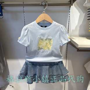 Polo walk KIDS童装专柜正品25冬款女童圆领短袖T恤CCJW625F0271