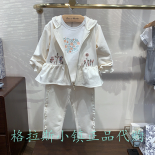 chocolat巧克力童装 CICZF3742A 专柜正品 25秋女童甜美刺绣休闲套装