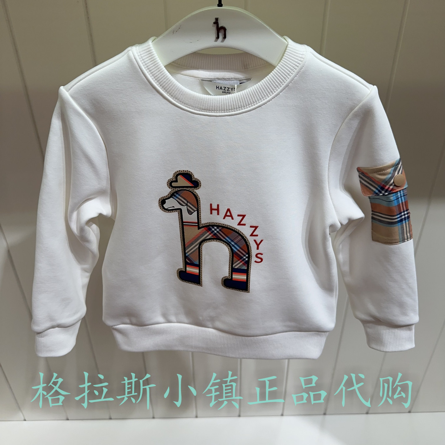 hazzys哈吉斯童装冬男童加绒卫衣