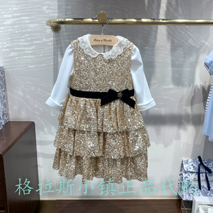 chocolat巧克力童装专柜正品25秋女童珠光片礼服连衣裙CIOWF4956D