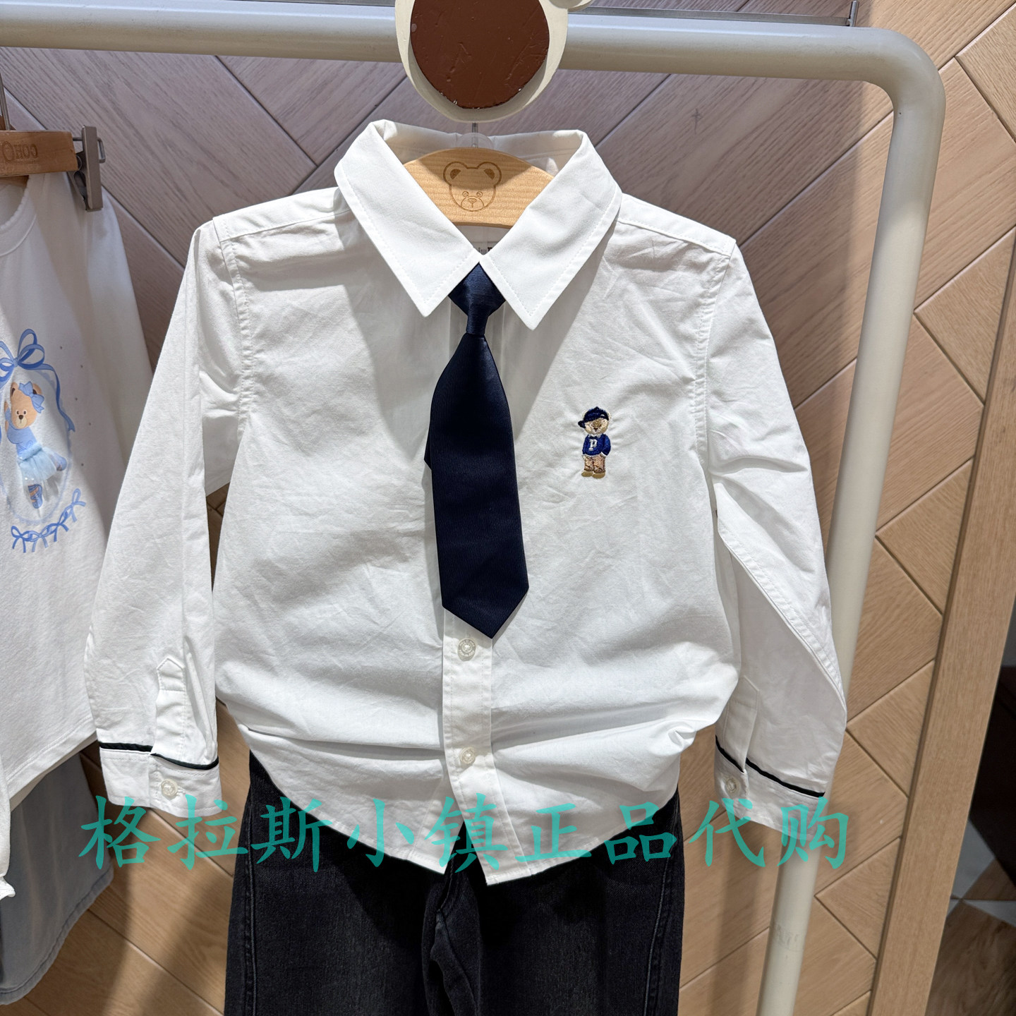 PawinPaw童装正品春男童领带衬衫