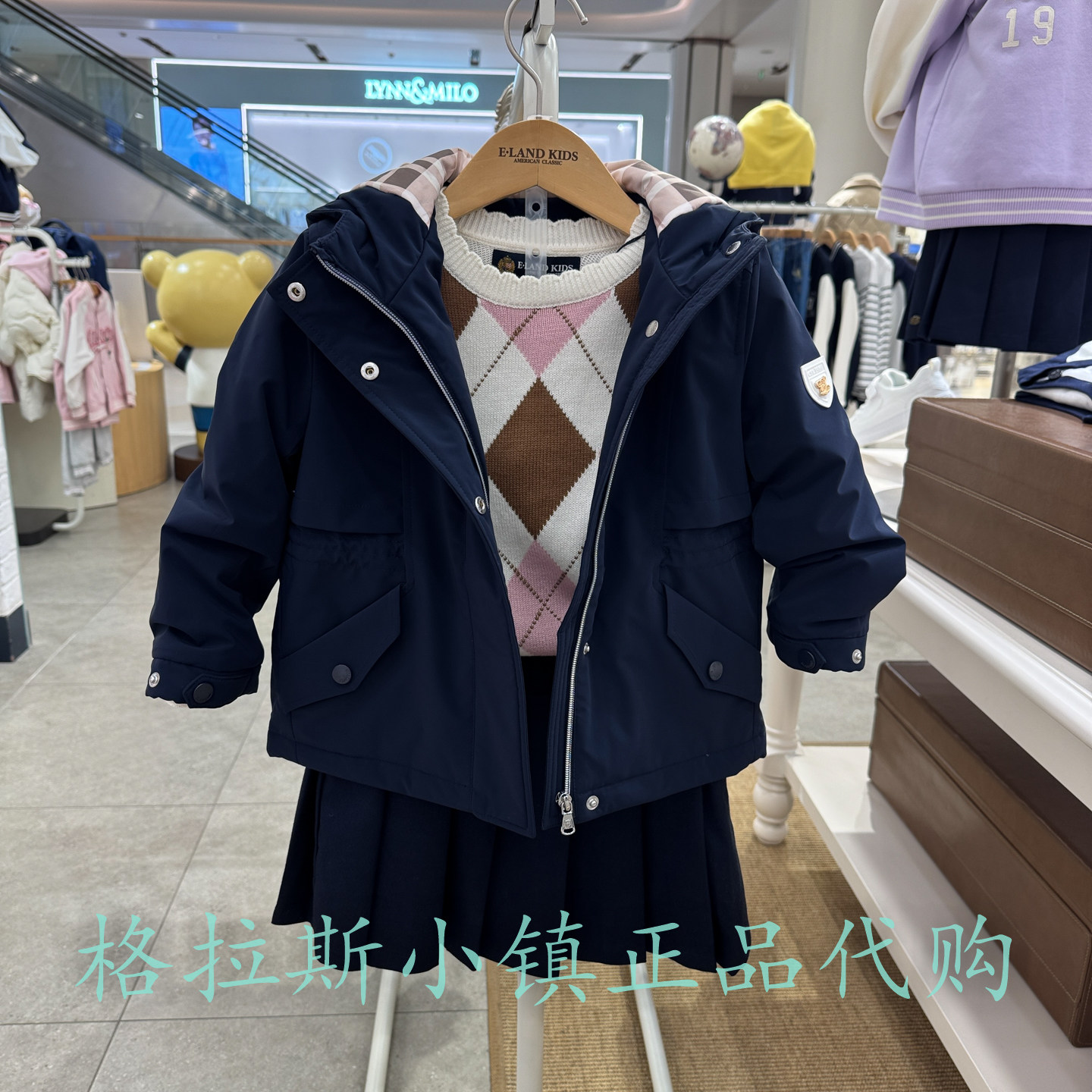 衣恋童装正品女童三防棉服外套