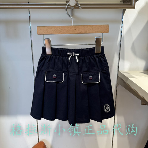 Polowalk童装夏女童学院百褶短裙