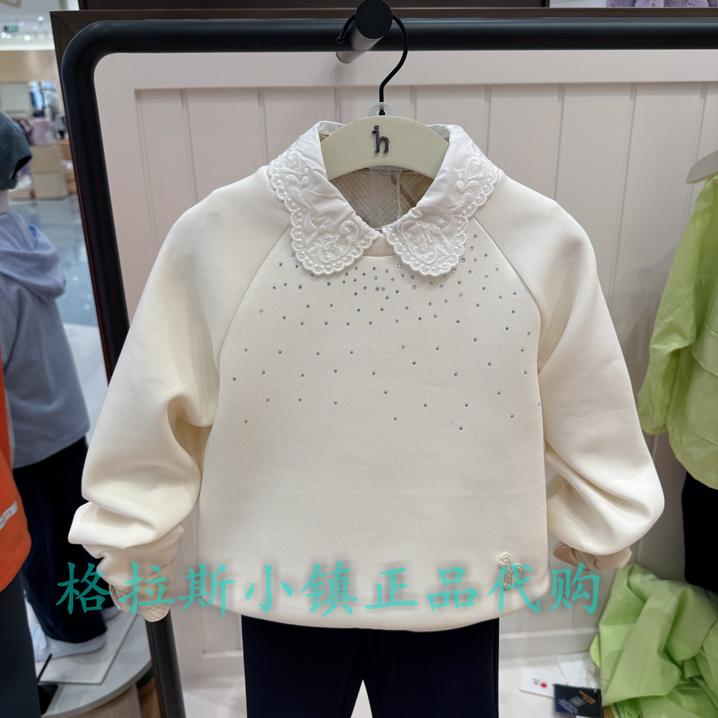 hazzys哈吉斯童装春女童圆领卫衣