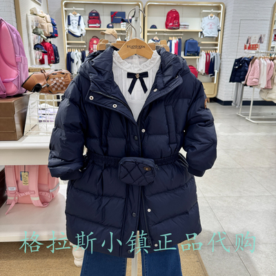 衣恋童柜正品女童中长款羽绒服