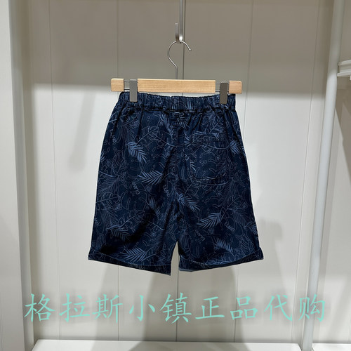 衣恋童装夏男童印花水洗牛仔短裤