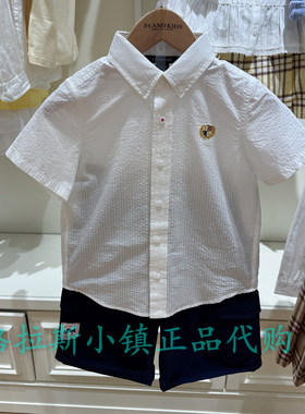 衣恋童装正品夏款男童短袖衬衫