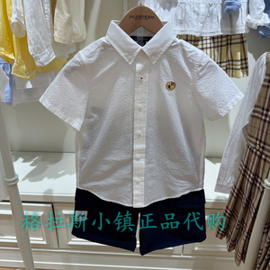衣恋童装正品夏款男童短袖衬衫