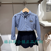 专柜正品 KIDS童装 26春款 女童格纹长袖 B61W615E0011 Polo 衬衫 walk