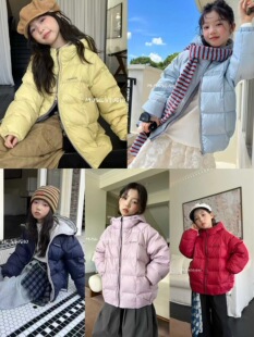 木莎music2025冬新款 外套11586潮 女童轻薄羽绒服90白鸭绒儿童短款