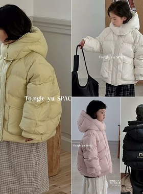 童乐鱼童装2025冬新款男女童90白鸭绒洋气连帽羽绒服保暖外套7721