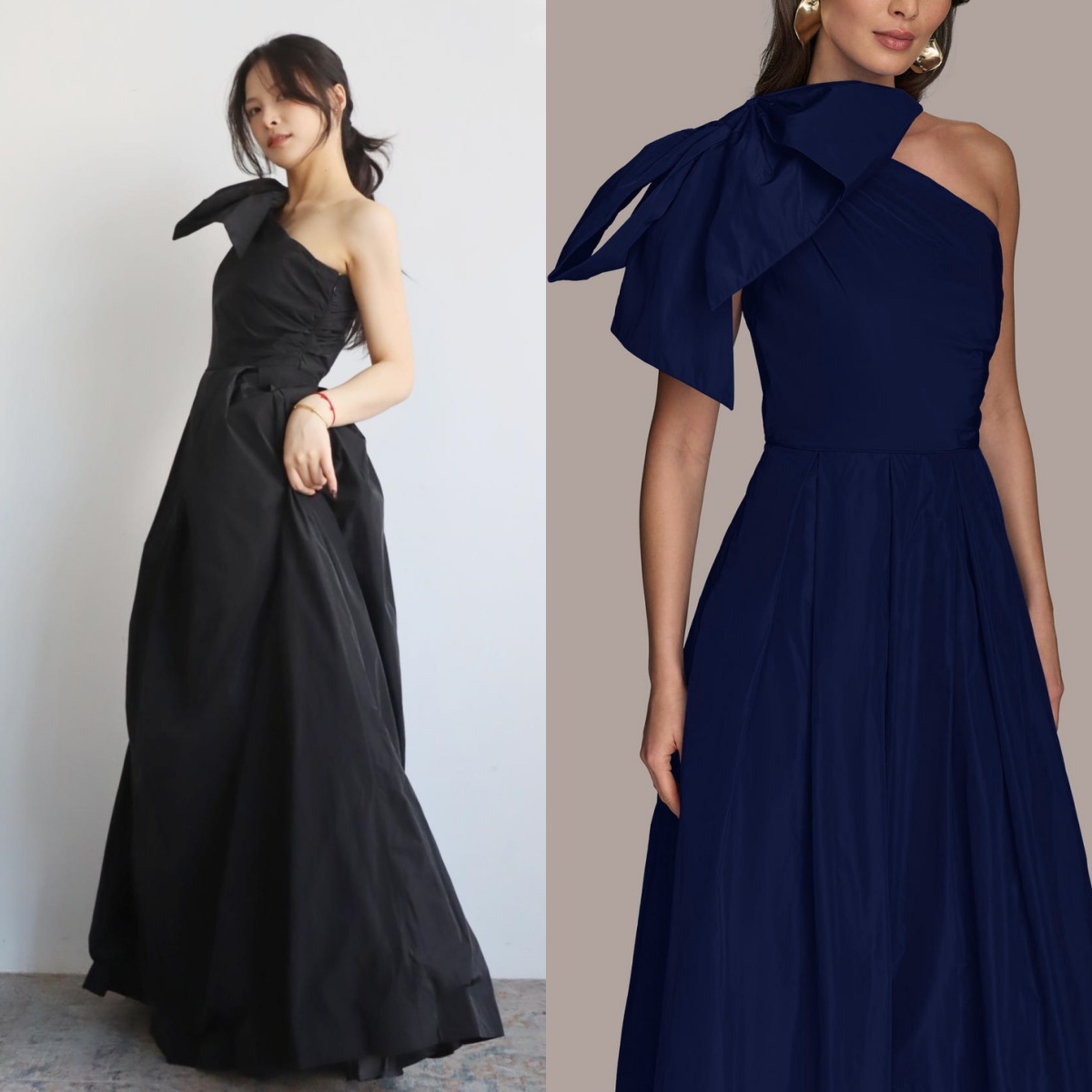 蝴蝶结设计高腰蓬蓬裙连衣裙礼服