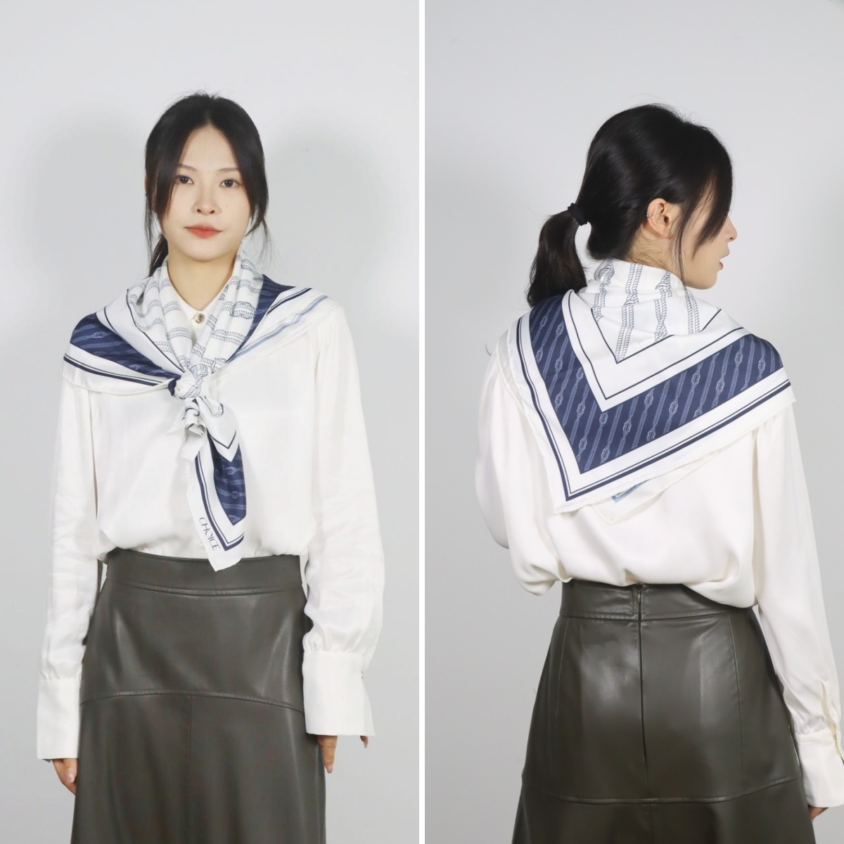 CHO春秋印花通勤女士丝滑大方巾